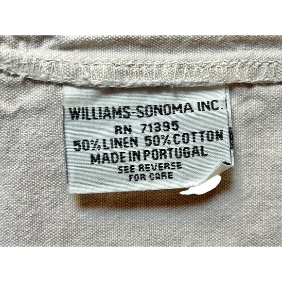 Williams Sonoma Tablecloth Beige Linen Cotton Blend 4.75" Border Hem Portugal - Picture 2 of 8